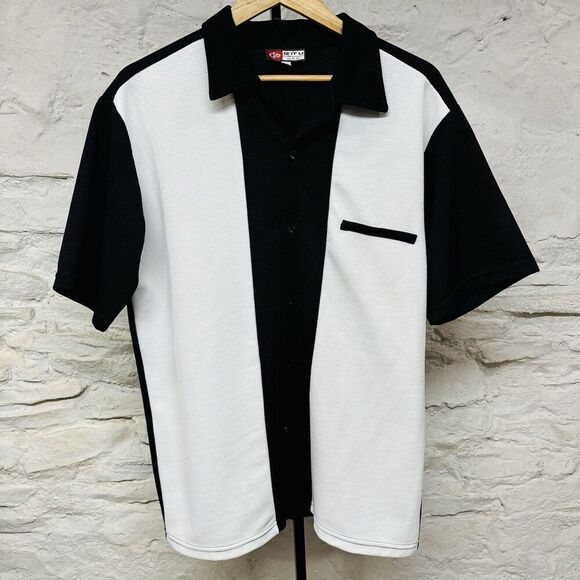 Iz It U Button Up Bowling Shirt Cigar Lounge Tony Soprano Vintage 90s Y2K Large - Picture 1 of 5